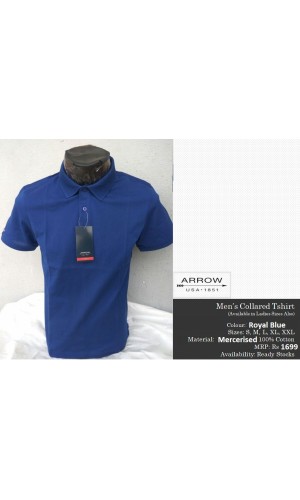 ARROW PURE COTTON ROYAL BLUE TSHIRT